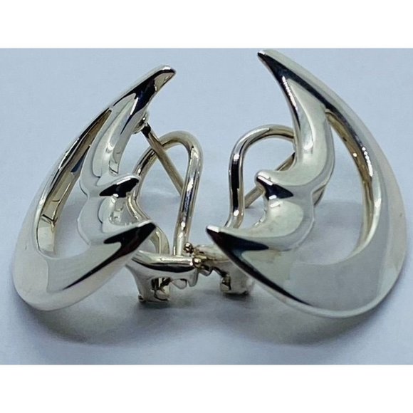 Tiffany & Co Paloma Picasso Half Moon Clip On Post Earrings Sterling Silver 925